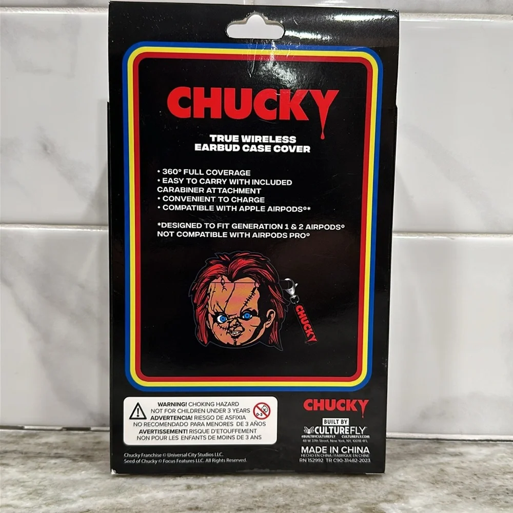 Child's Play CHUCKY True Wireless Earbud CASE Cover for Apple AirPods Gen 1 & 2